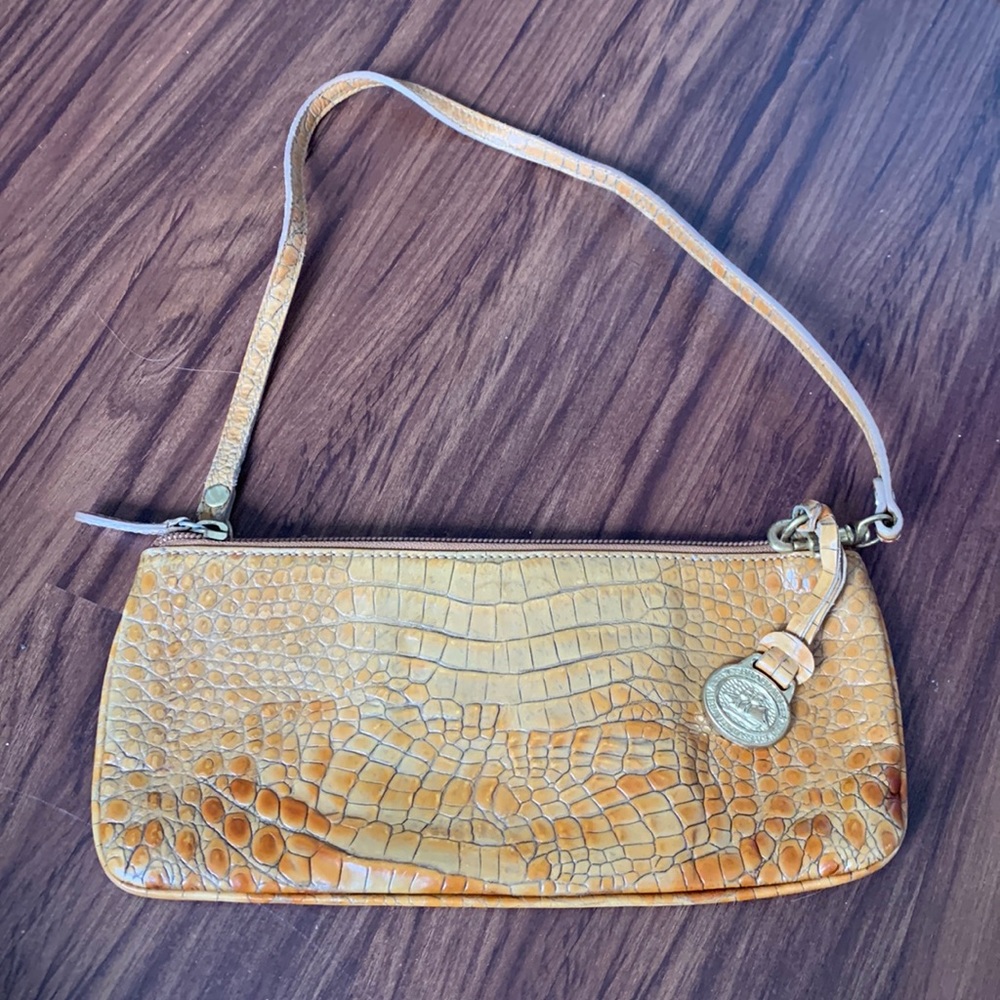 Brahmin tan leather mini bag